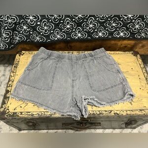 Time and Tru Women's High Waist Distressed Gray Shorts